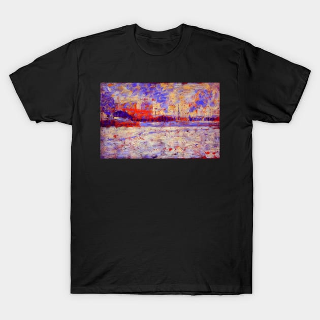 "Snow Effect - Winter in the Suburbs" by Georges Seurat (circa 1883) TECHNICOLOR REMASTERED T-Shirt by FineArtMaster